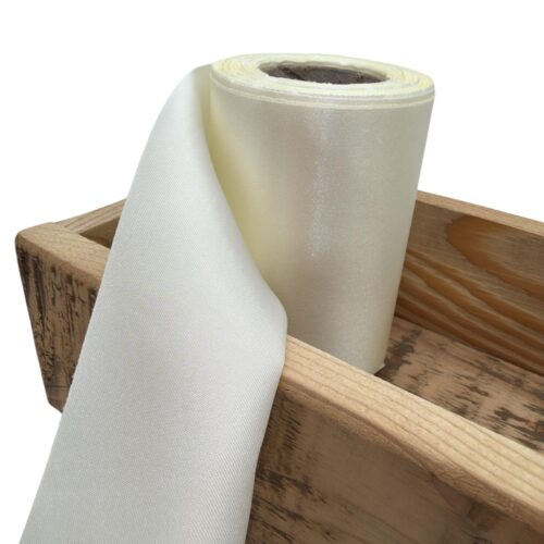 Rola panglică satin 10 cm Alb