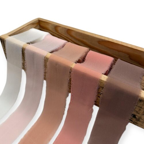 Set panglici din mătase naturală 5 culori rola 5cm x 7m