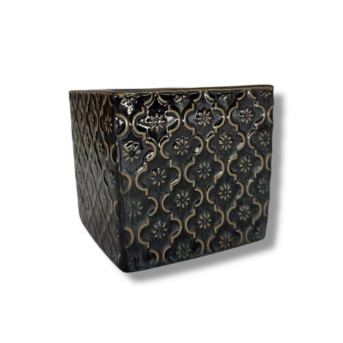 Vas Ceramic Decorativ Stil Vintage Verde Închis