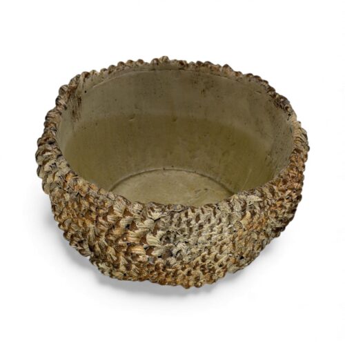 Vas Decorativ Rustic Rotund Ceramica Textura Conuri