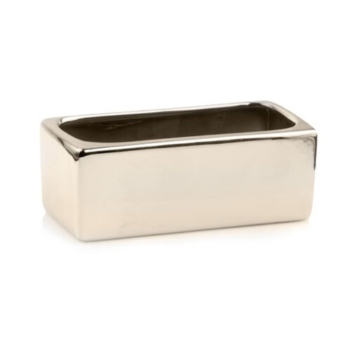 Vas ceramic auriu dreptunghiular pentru aranjamente florale