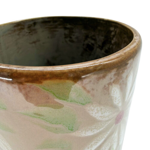 Vas ceramic flori cu design floral pictat manual