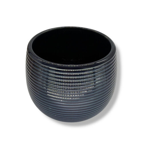 Vas ceramic vintage. Decor albastru pentru flori și aranjamente