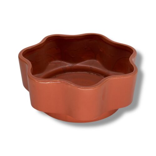 Vas ondulat din ceramică Roz inchis