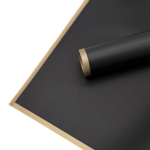 Ambalaj Set 20 Coli Celofan Rosa Gold Edge Black Negru