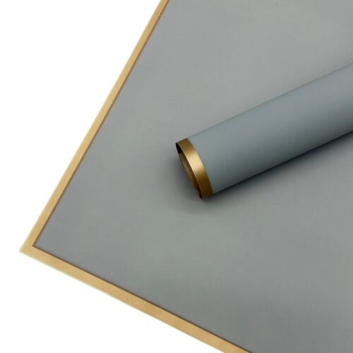 Ambalaj Set 20 Coli Celofan Rosa Gold Edge Light Grey