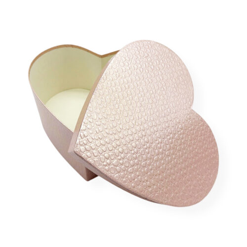 Alternative view of Set 3 Cutii Inima Cu Textura Lucioasa Roz