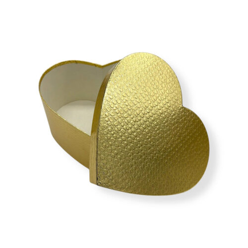 Cutie Flori Inima cu Textura Lucioasa Aurie QUE185
