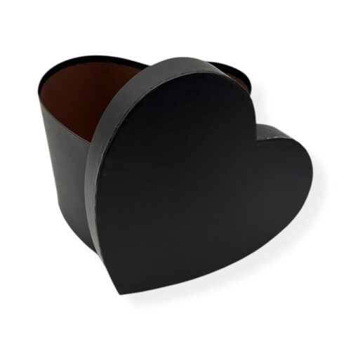 Cutie carton in forma de inima mare neagra 24 x 22 x 14 cm