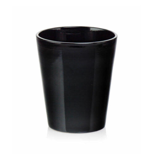 Ghiveci ceramic pentru orhidee modern negru lucios
