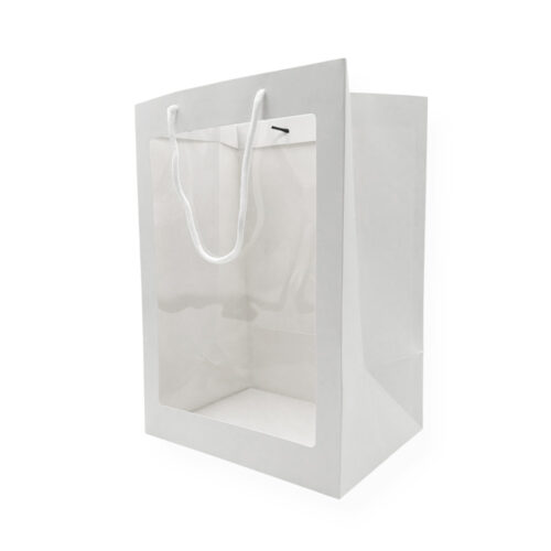 Punga din hartie alba pentru cadou QUE3921 35 x 25 x 25 cm