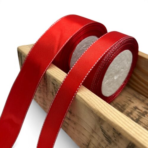 Rola Satin Silver Edge Rosu A026