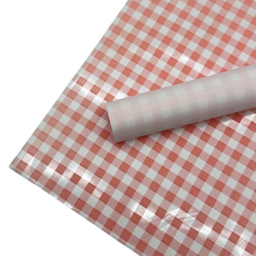 Set 20 Coli Ambalaj Celofan Colorful Plaid Paper 58 x 58 cm Baby Pink