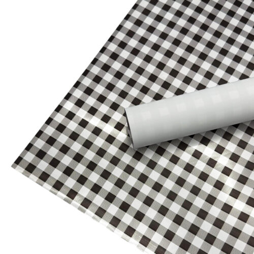 Set 20 Coli Ambalaj Celofan Colorful Plaid Paper 58 x 58 cm Black