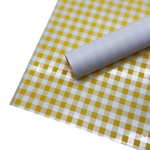 Set 20 Coli Ambalaj Celofan Colorful Plaid Paper 58 x 58 cm Yellow