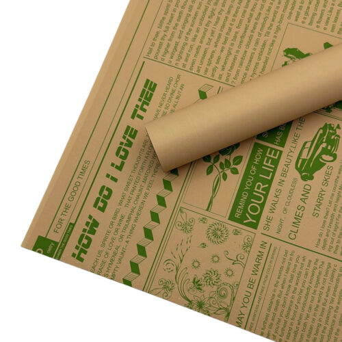 Set 20 Coli Ambalaj Celofan Love Newspaper 58 Cm Green