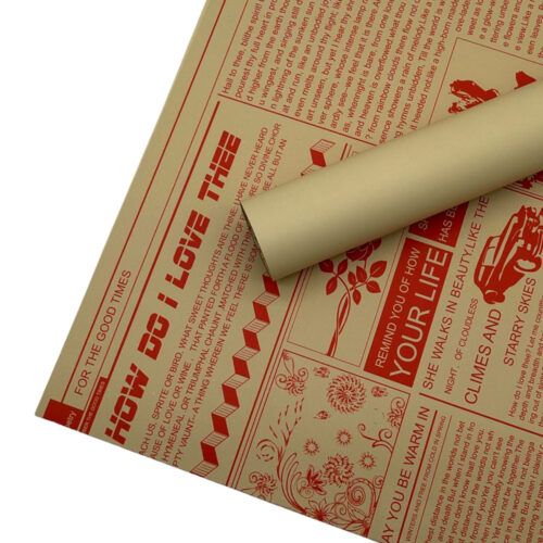 Set 20 Coli Ambalaj Celofan Love Newspaper 58 Cm Orange Red