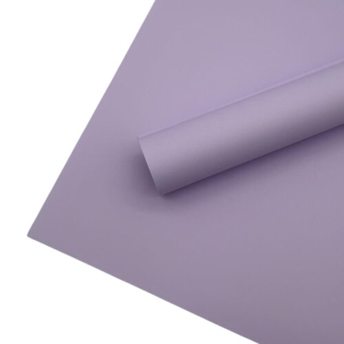 Set de 20 coli de ambalaj celofan mov deschis, hârtie mată Sky Purple de 58 x 58 cm.