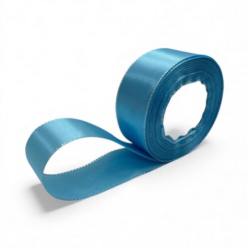 Set 5 Role Panglica Satin Silver Edge Albastru A187