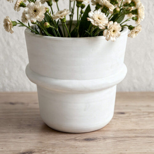 Alternative view of Ghiveci Ceramica Handmade Alb (Ø 18 cm x H 17 cm)