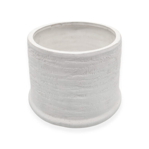 Vas Ceramic Decorativ Rustic Alb P11624554