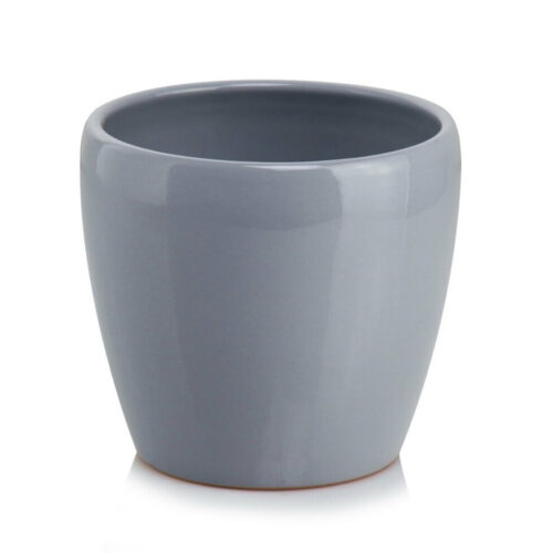 Vas Ceramic Polnix Barcelona Gri Ø15 cm H14 cm. Vas Ceramic Decorativ Lucios