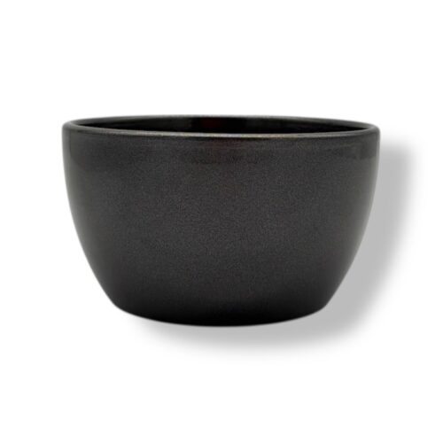 Vas Ceramic Rotund Negru Metalizat D 15 cm H 10 cm