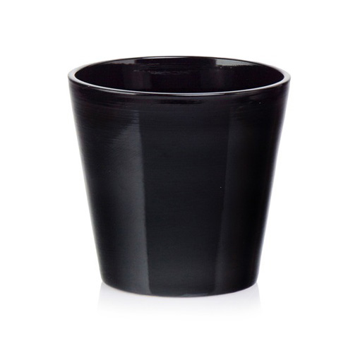 Vas Orhidee Ceramic Basic Negru Ghiveci Orhidee 15 cm