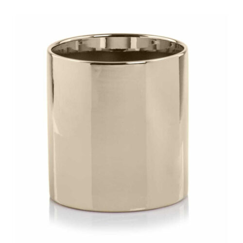 Vas decorativ cilindric din ceramică auriu pentru aranjamente florale și decor modern