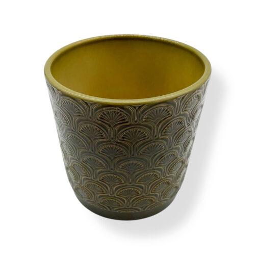 Vas decorativ din ceramica verde 12 x 13 cm