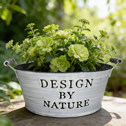 Vas metalic pentru decoratiuni florale