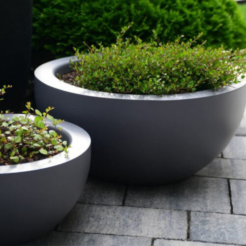 Vas rotund pentru flori de exterior gradina terasa