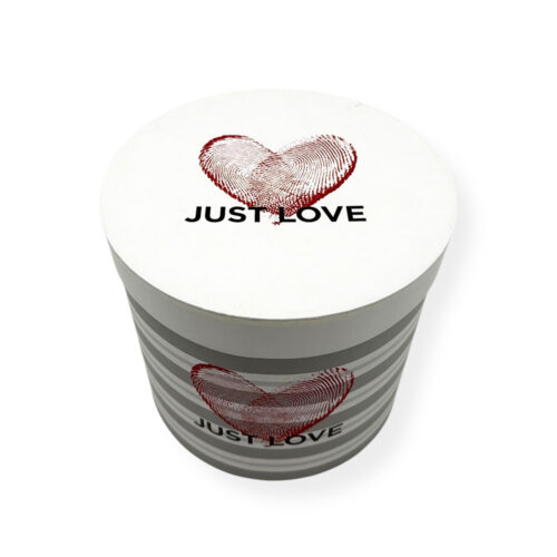 Cutie Flori Cilindru Just Love Carton Rigid cu Capac