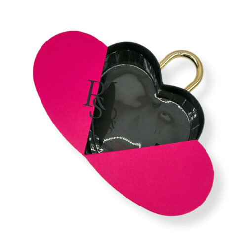 Alternative view of Cutie cadou inima cu deschidere, negru, fucsia, roz, 30 cm