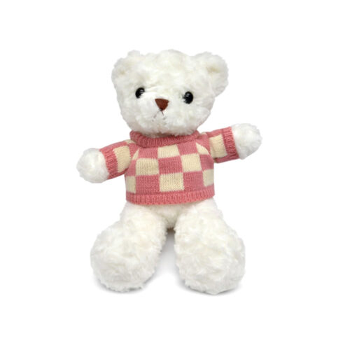 Jucarie urs de plus 30 cm cu pulover roz