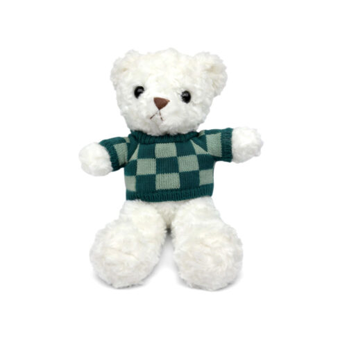 Jucarie urs de plus 30 cm cu pulover verde