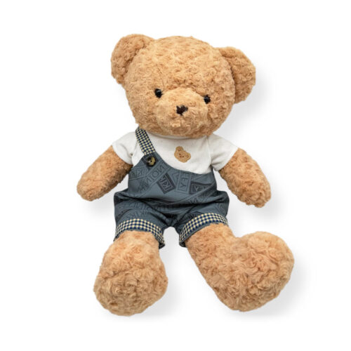 Jucarie ursulet de plus baietel cu salopeta H 35 cm H 70 cm