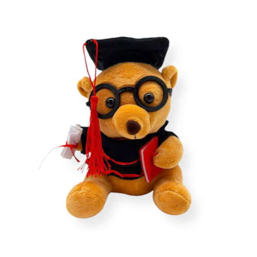 Jucarie ursulet plus Dr Bear Absolvent, 17 cm maro