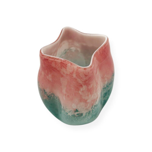 Vaza de sticla pentru flori roz-albastru moderna