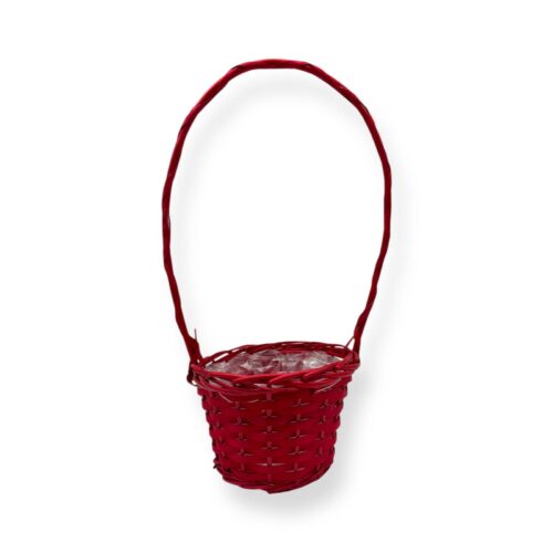 Cos pentru Flori Impletit cu Toarta, Ø 18 cm, Inaltime 45 cm