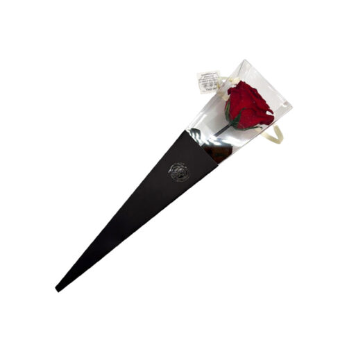 Trandafir criogenat rosu in cutie 50 cm