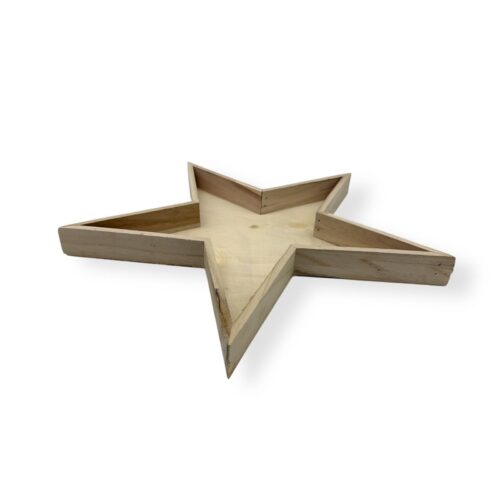 Alternative view of Bol decorativ forma stea din lemn natural, 30 / 40 cm